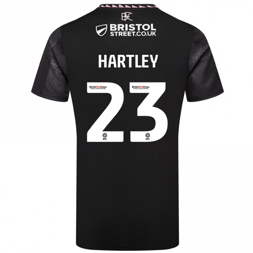 Kids Football Naomi Hartley #23 Black Away Jersey 2024/25 T-Shirt Uk