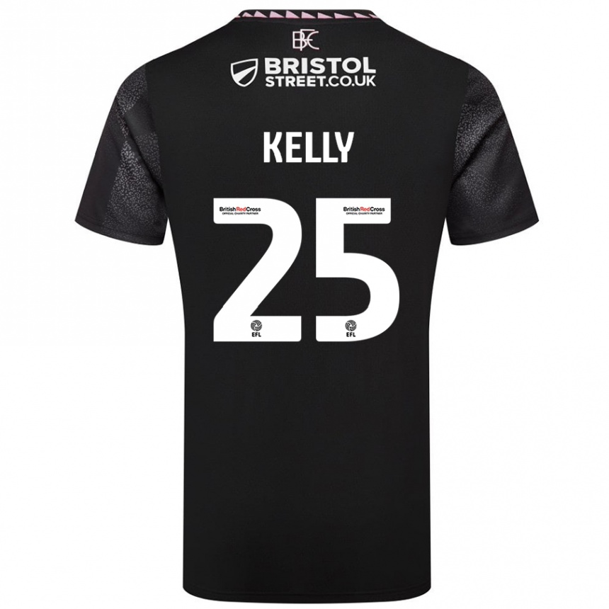 Kids Football Aimee Kelly #25 Black Away Jersey 2024/25 T-Shirt Uk