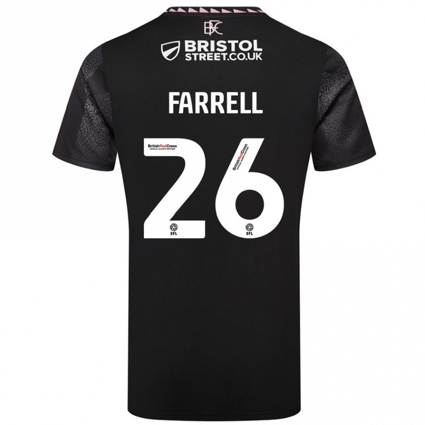 Kids Football Lucy Farrell #26 Black Away Jersey 2024/25 T-Shirt Uk