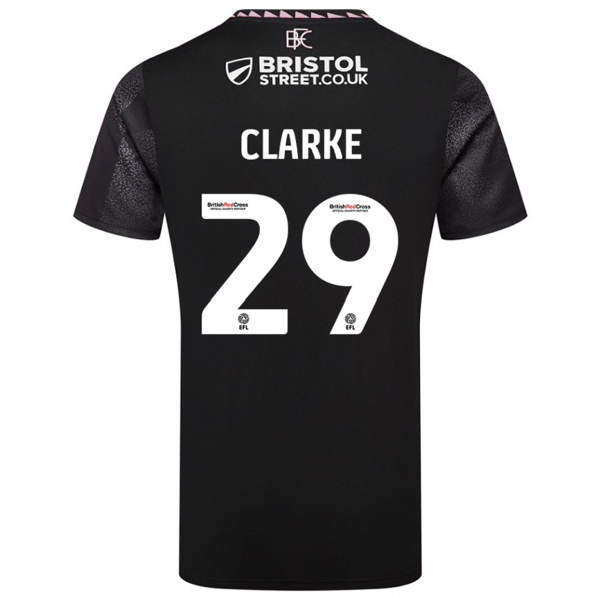 Kids Football Abby Clarke #29 Black Away Jersey 2024/25 T-Shirt Uk