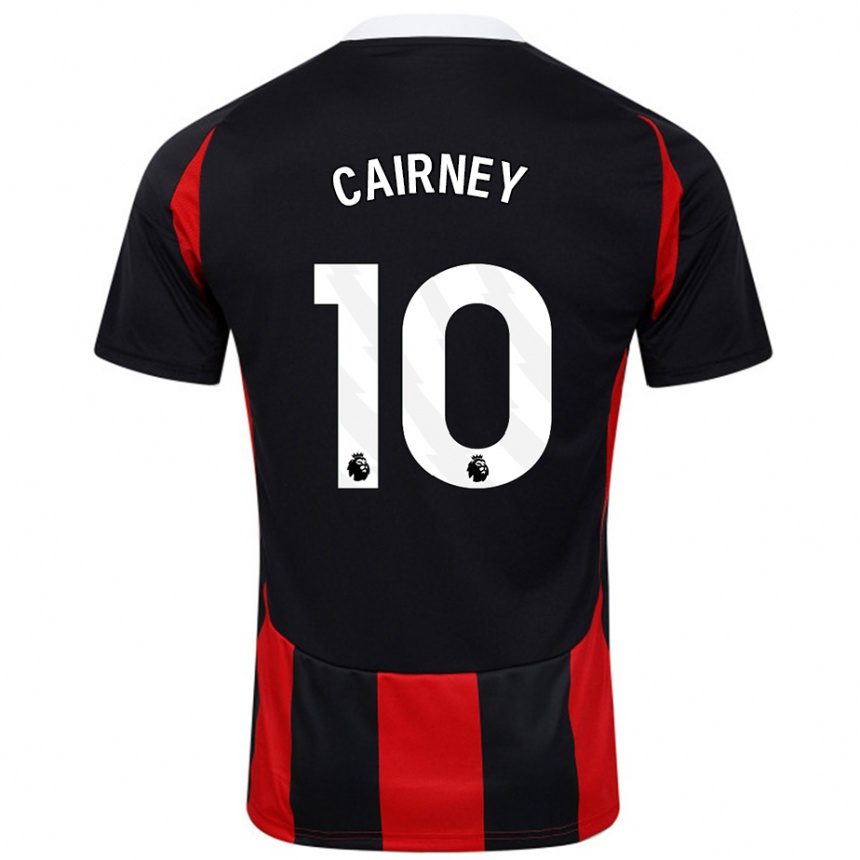 Kids Football Tom Cairney #10 Black Red Away Jersey 2024/25 T-Shirt Uk