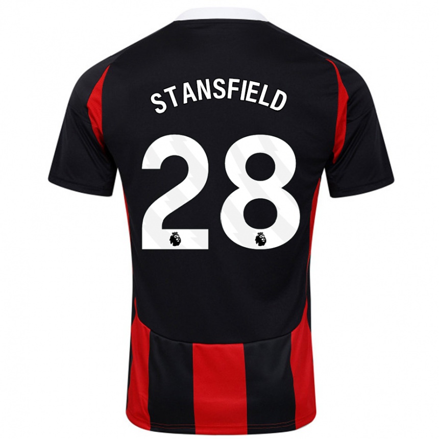 Kids Football Jay Stansfield #28 Black Red Away Jersey 2024/25 T-Shirt Uk