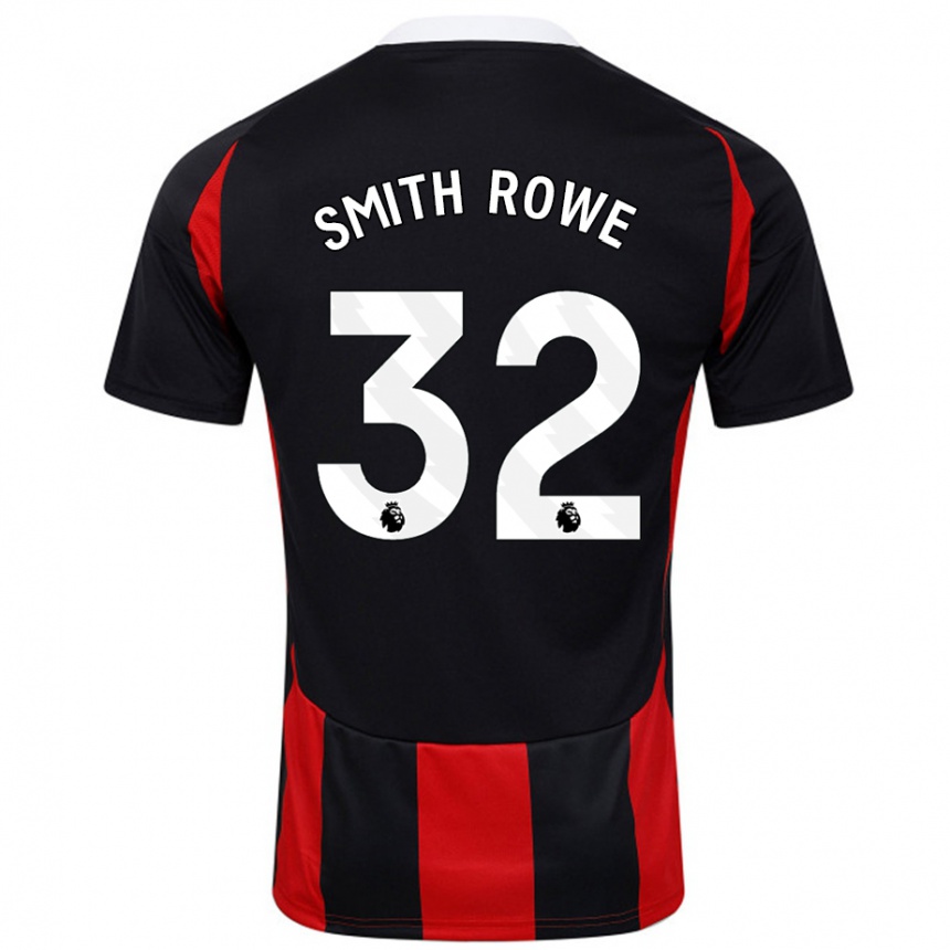 Kids Football Emile Smith Rowe #32 Black Red Away Jersey 2024/25 T-Shirt Uk