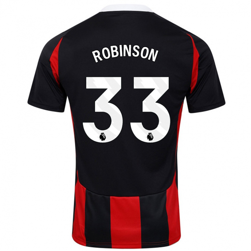 Kids Football Antonee Robinson #33 Black Red Away Jersey 2024/25 T-Shirt Uk