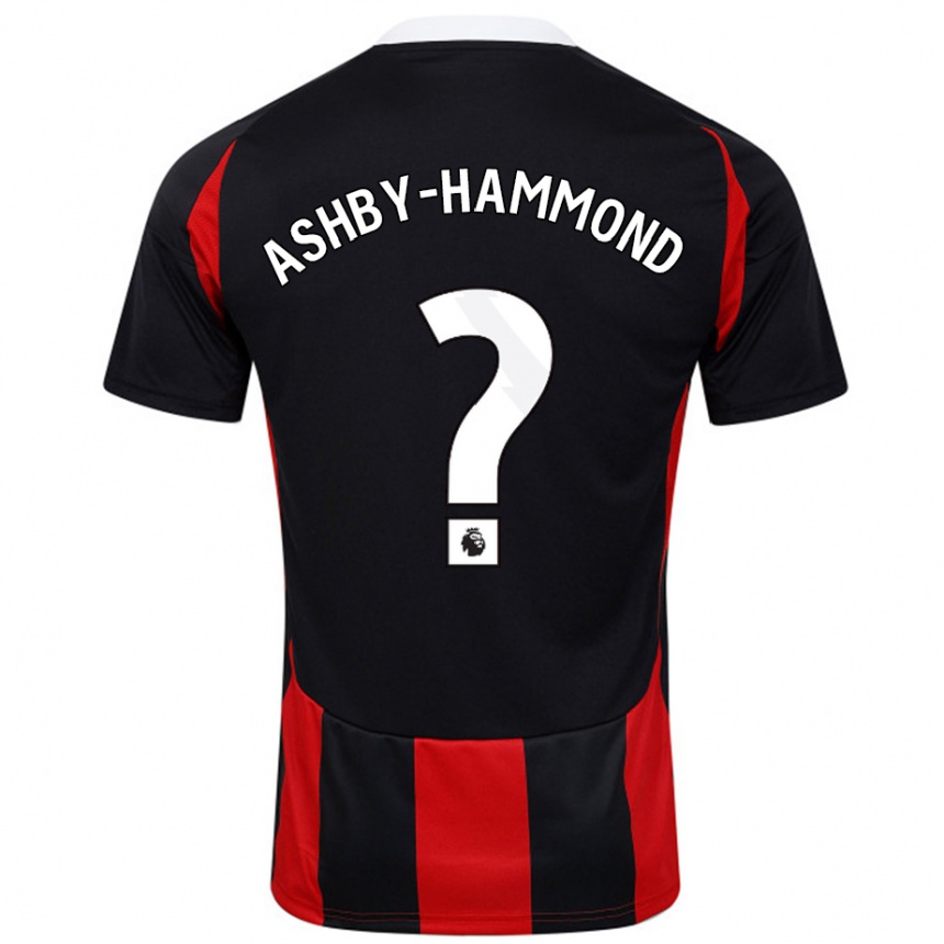 Kids Football Luca Ashby-Hammond #0 Black Red Away Jersey 2024/25 T-Shirt Uk