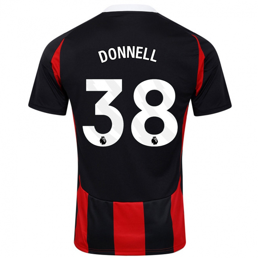 Kids Football Chris Donnell #38 Black Red Away Jersey 2024/25 T-Shirt Uk