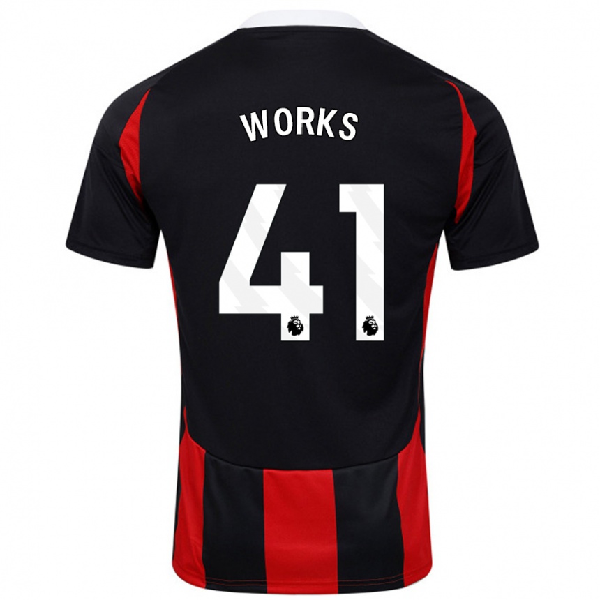 Kids Football Terrell Works #41 Black Red Away Jersey 2024/25 T-Shirt Uk