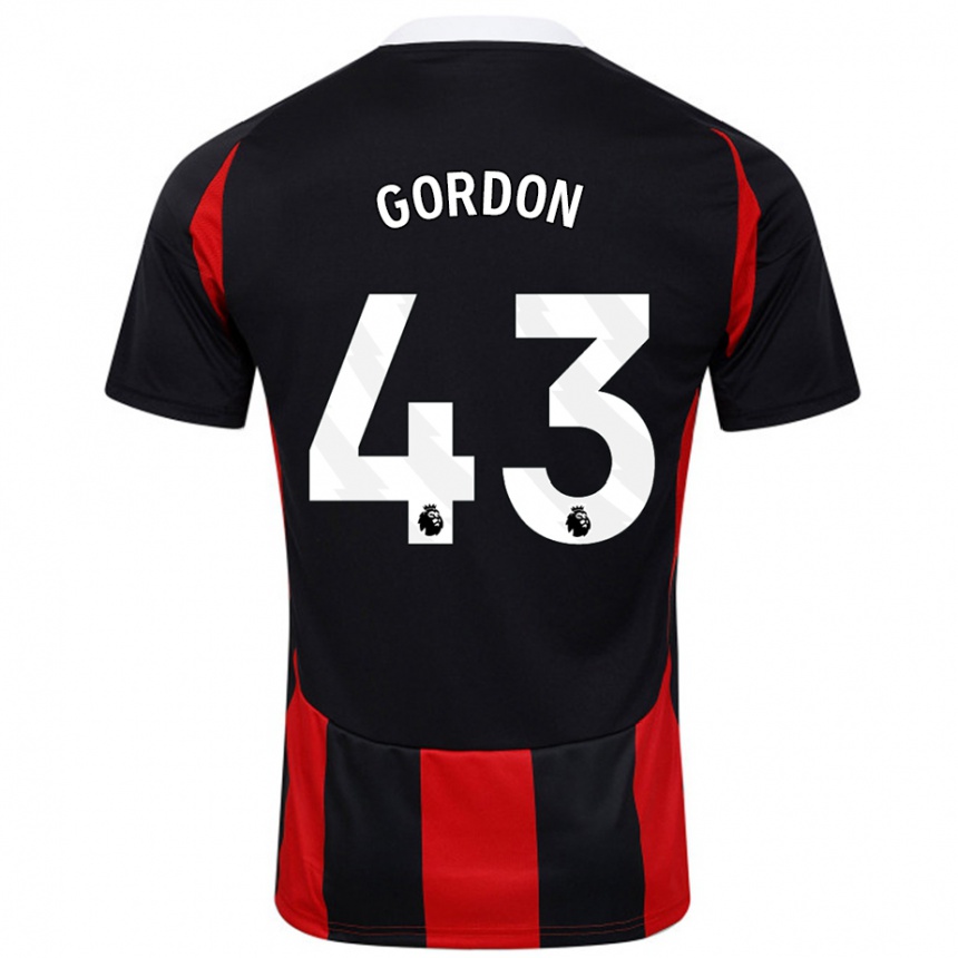 Kids Football Lemar Gordon #43 Black Red Away Jersey 2024/25 T-Shirt Uk