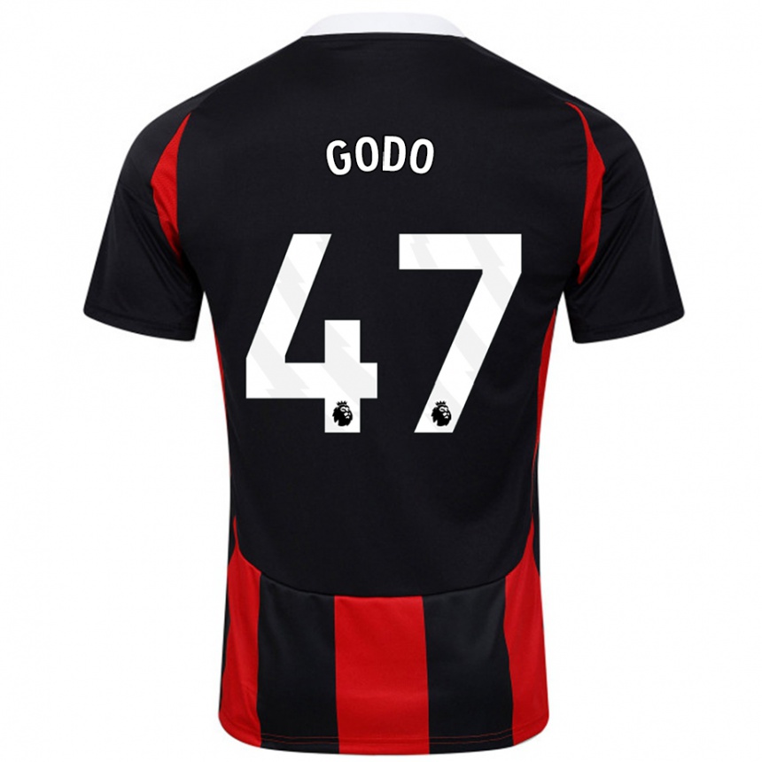 Kids Football Martial Godo #47 Black Red Away Jersey 2024/25 T-Shirt Uk