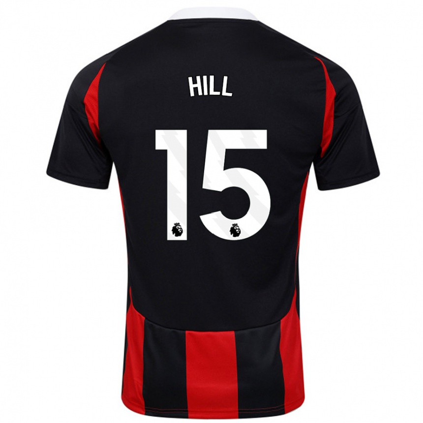 Kids Football Anisha Hill #15 Black Red Away Jersey 2024/25 T-Shirt Uk