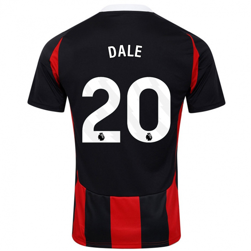 Kids Football Olivia Dale #20 Black Red Away Jersey 2024/25 T-Shirt Uk