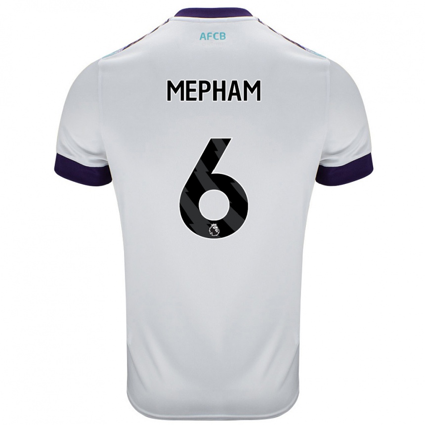 Kids Football Chris Mepham #6 White Green Purple Away Jersey 2024/25 T-Shirt Uk