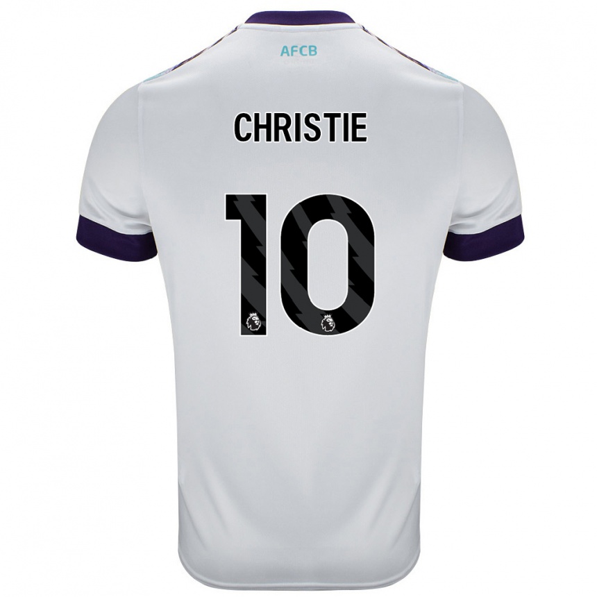 Kids Football Ryan Christie #10 White Green Purple Away Jersey 2024/25 T-Shirt Uk