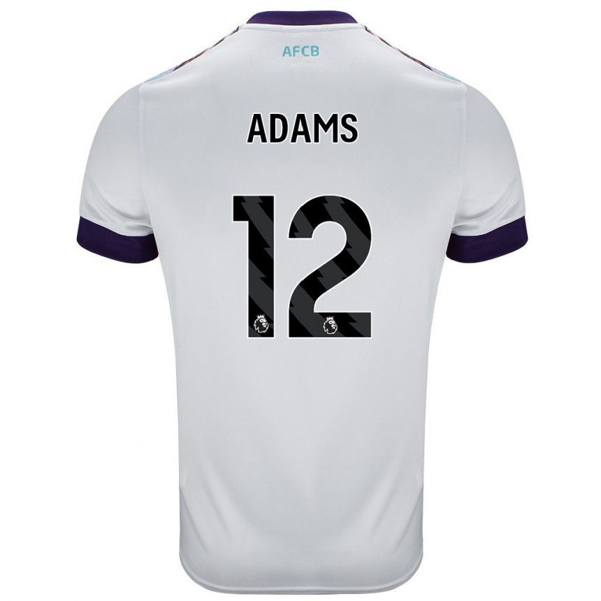 Kids Football Tyler Adams #12 White Green Purple Away Jersey 2024/25 T-Shirt Uk