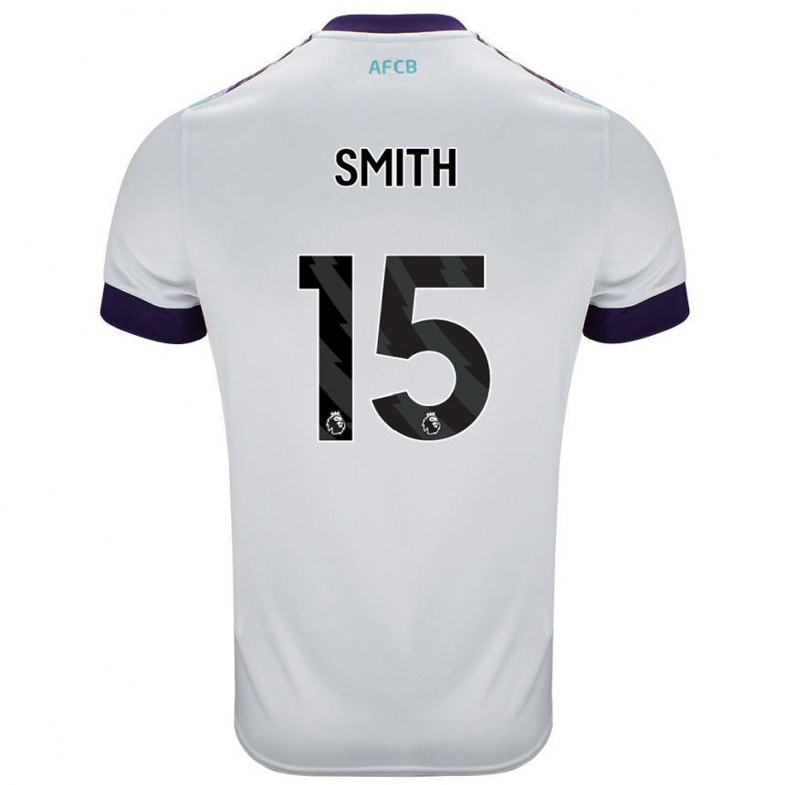 Kids Football Adam Smith #15 White Green Purple Away Jersey 2024/25 T-Shirt Uk