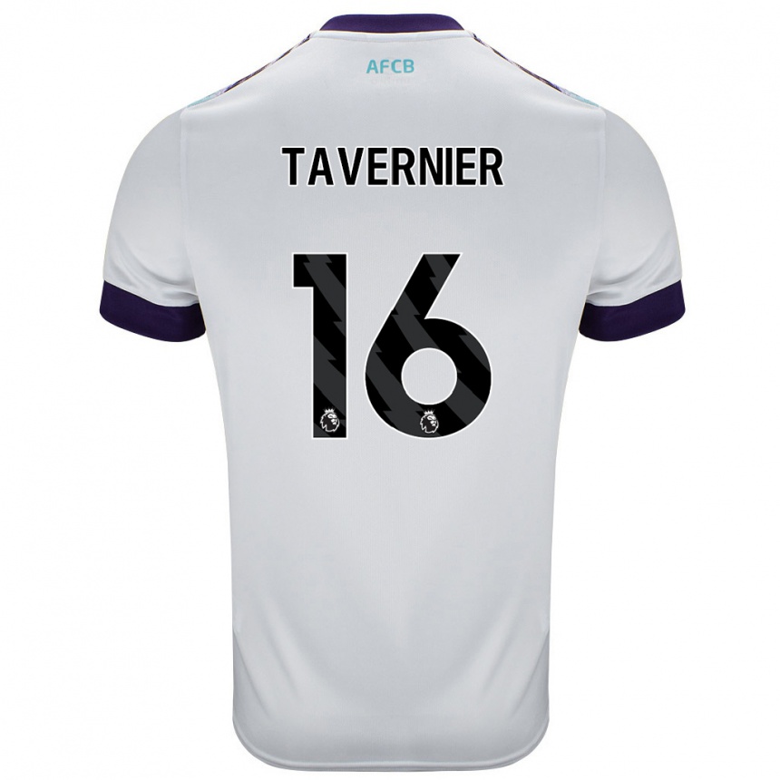 Kids Football Marcus Tavernier #16 White Green Purple Away Jersey 2024/25 T-Shirt Uk