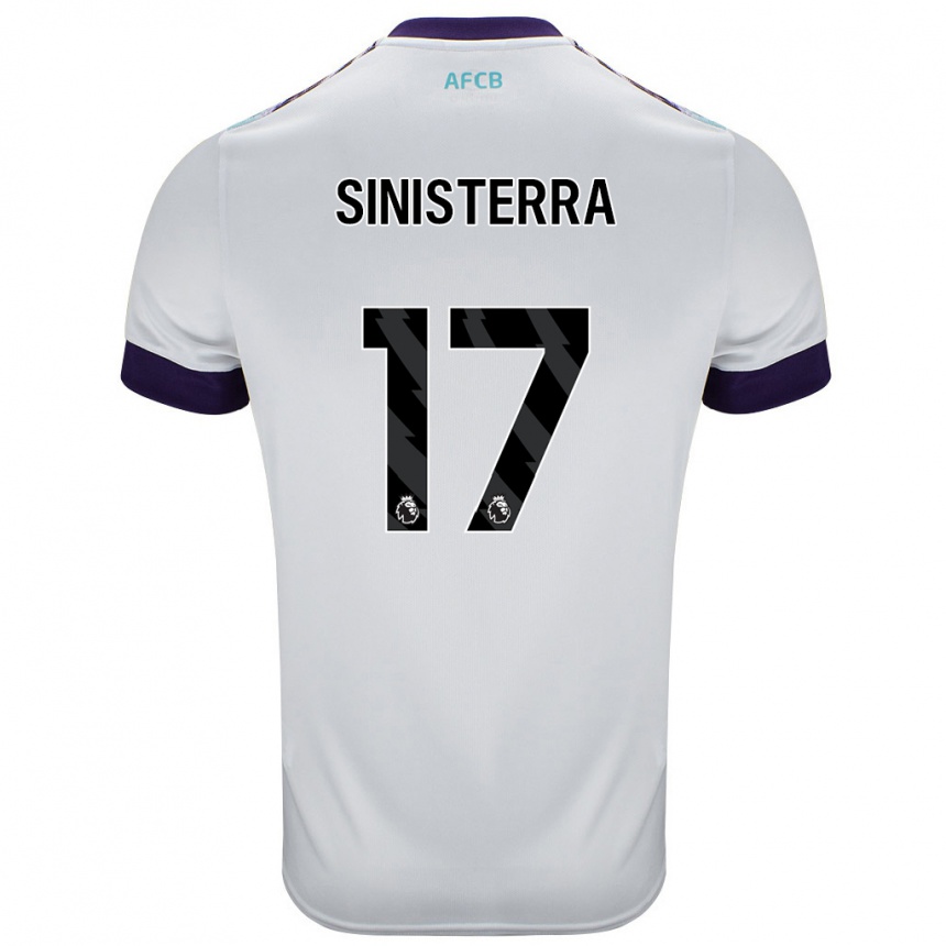 Kids Football Luis Sinisterra #17 White Green Purple Away Jersey 2024/25 T-Shirt Uk