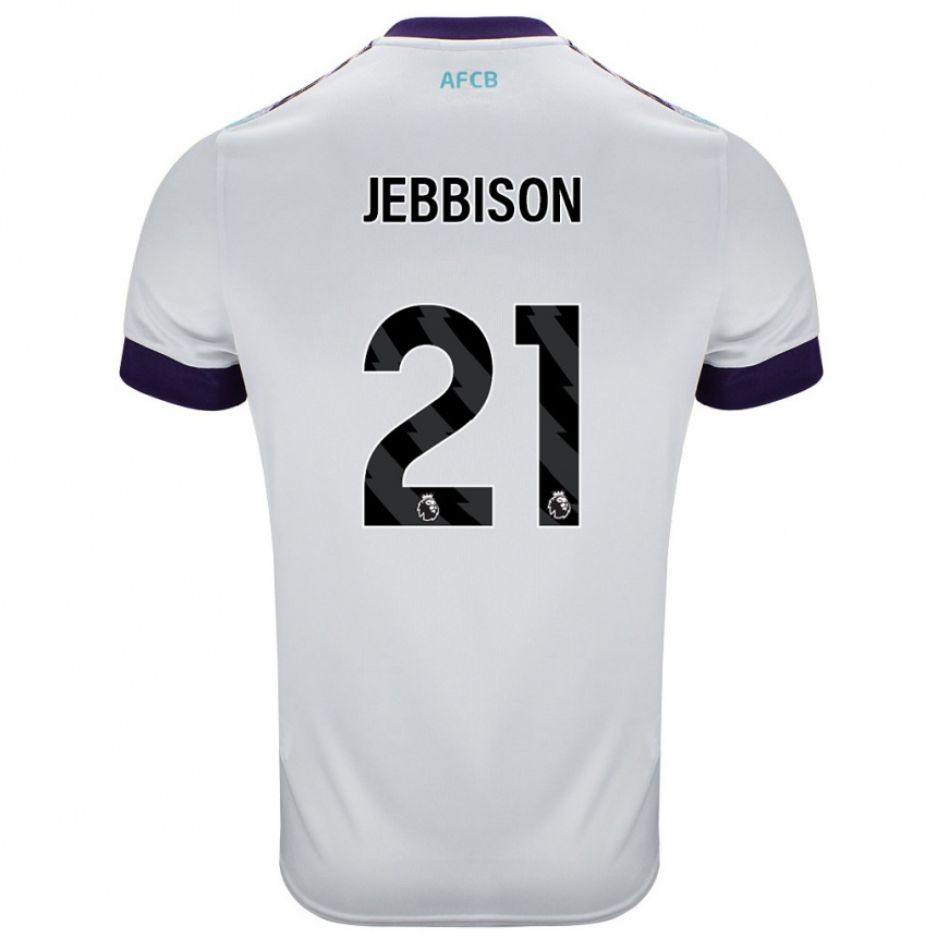 Kids Football Daniel Jebbison #21 White Green Purple Away Jersey 2024/25 T-Shirt Uk