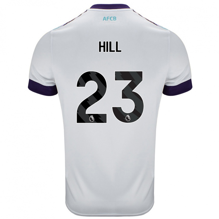 Kids Football James Hill #23 White Green Purple Away Jersey 2024/25 T-Shirt Uk