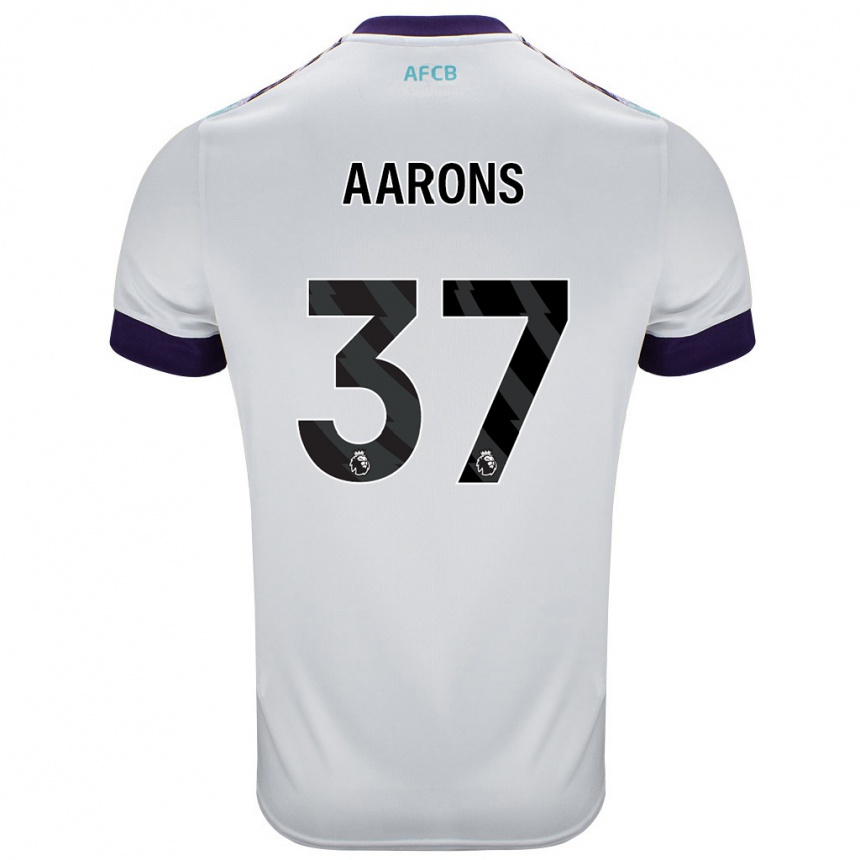 Kids Football Max Aarons #37 White Green Purple Away Jersey 2024/25 T-Shirt Uk