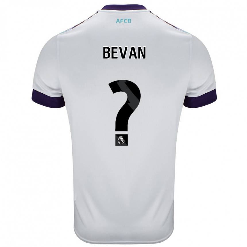 Kids Football Owen Bevan #0 White Green Purple Away Jersey 2024/25 T-Shirt Uk