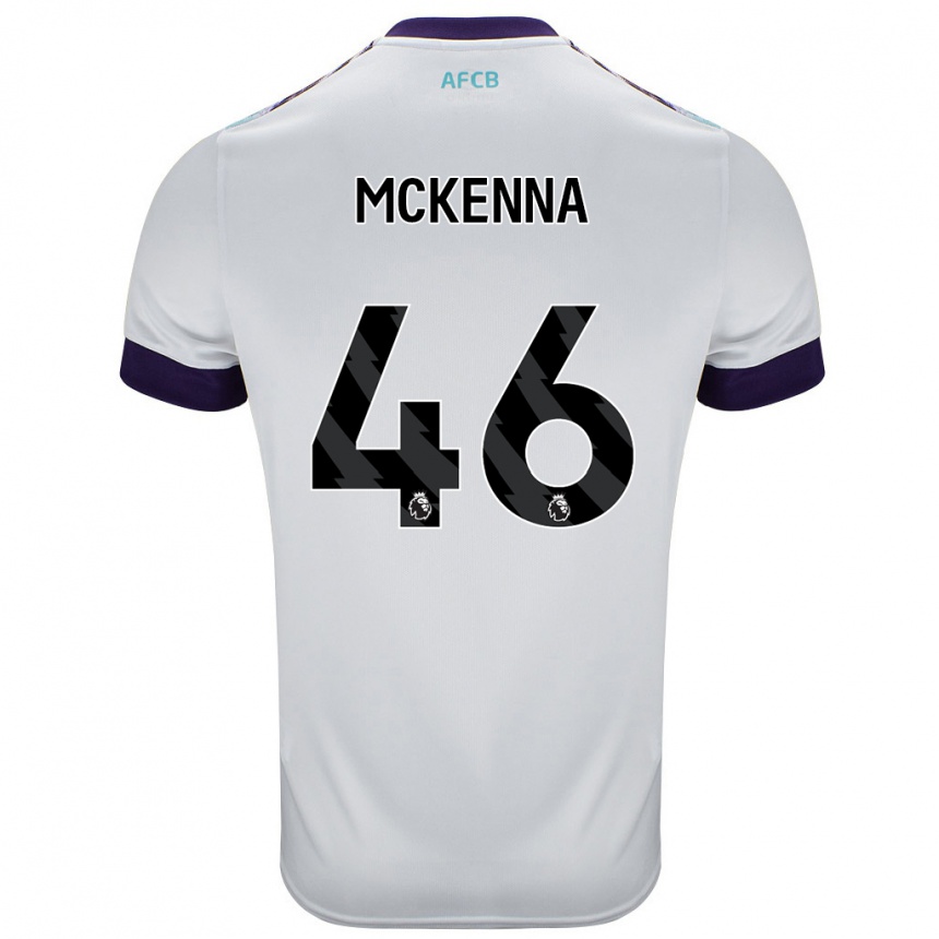 Kids Football Callan Mckenna #46 White Green Purple Away Jersey 2024/25 T-Shirt Uk