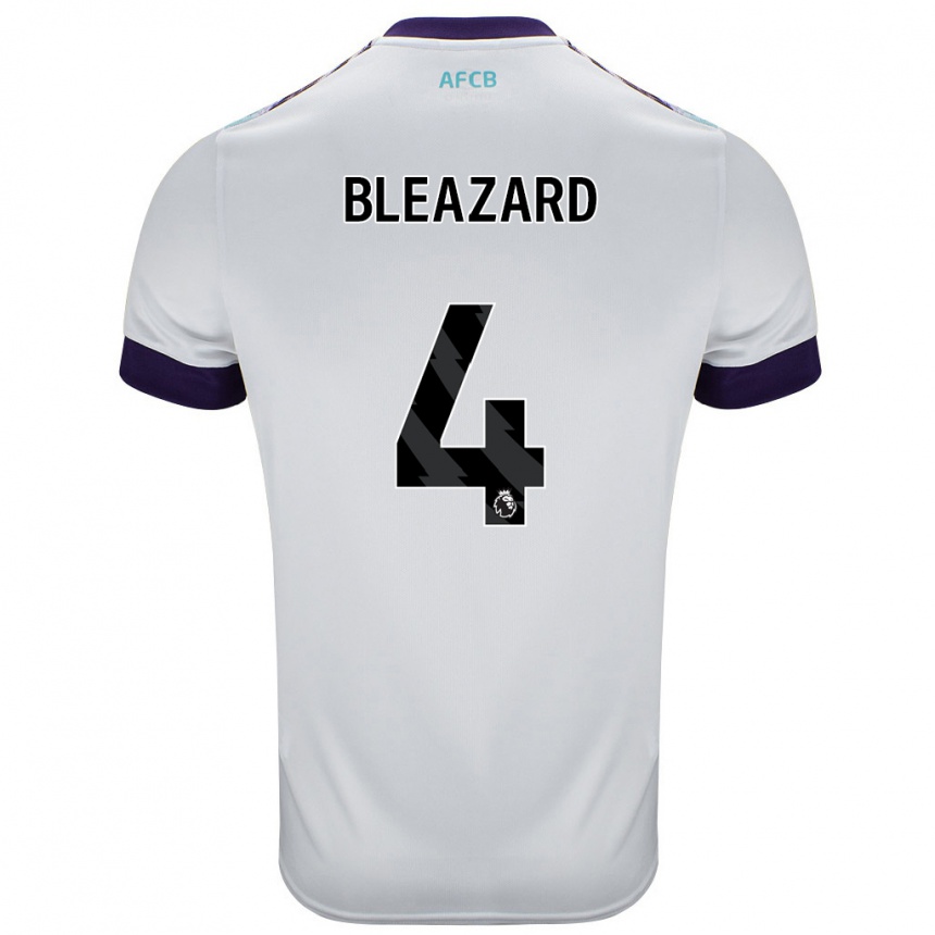 Kids Football Helen Bleazard #4 White Green Purple Away Jersey 2024/25 T-Shirt Uk