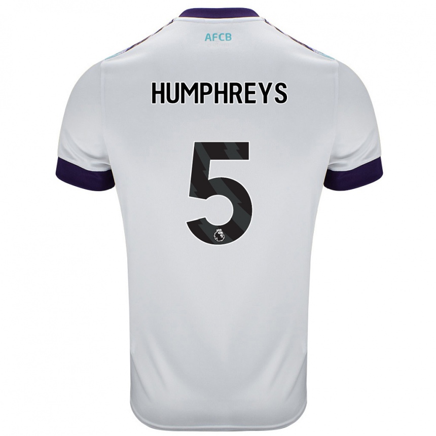 Kids Football Holly Humphreys #5 White Green Purple Away Jersey 2024/25 T-Shirt Uk