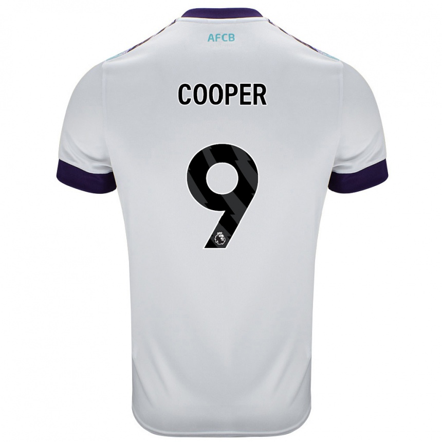 Kids Football Lucy Cooper #9 White Green Purple Away Jersey 2024/25 T-Shirt Uk