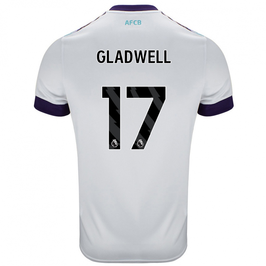 Kids Football Molly Gladwell #17 White Green Purple Away Jersey 2024/25 T-Shirt Uk