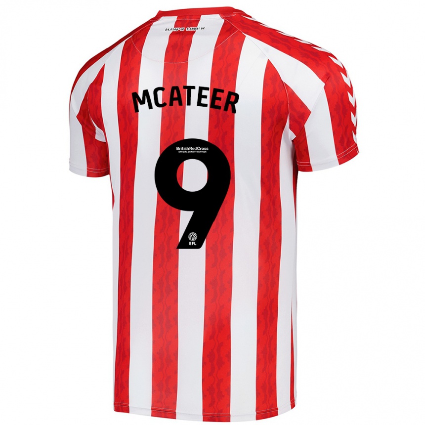 Men Football Mary Mcateer #9 Red White Home Jersey 2024/25 T-Shirt Uk