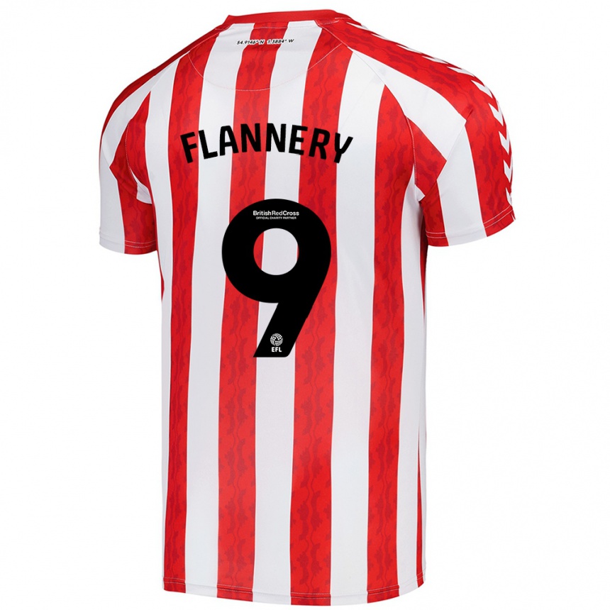 Men Football Keira Flannery #9 Red White Home Jersey 2024/25 T-Shirt Uk