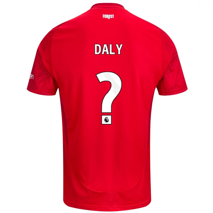 Men Football Cormac Daly #0 Red White Home Jersey 2024/25 T-Shirt Uk