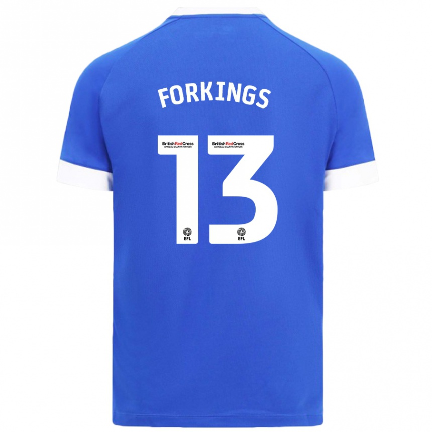 Men Football Amelia Forkings #13 Sky Blue Home Jersey 2024/25 T-Shirt Uk