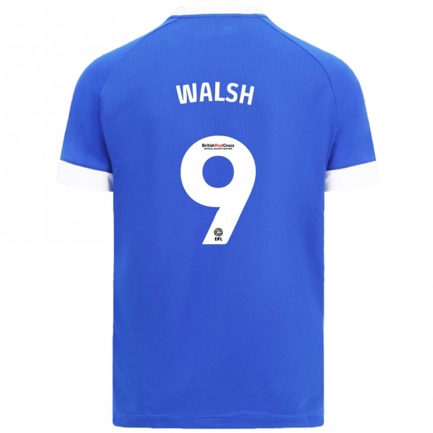 Men Football Catherine Walsh #9 Sky Blue Home Jersey 2024/25 T-Shirt Uk