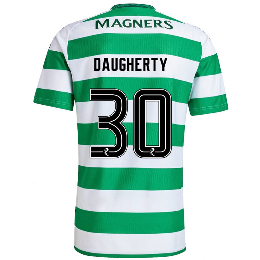 Men Football Kelsey Daugherty #30 Green White Home Jersey 2024/25 T-Shirt Uk