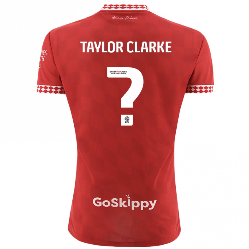 Men Football Omar Taylor-Clarke #0 Red Home Jersey 2024/25 T-Shirt Uk