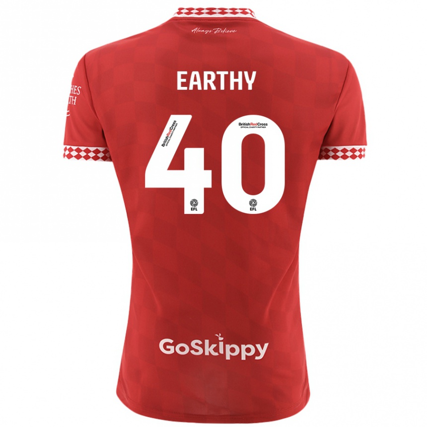 Men Football George Earthy #40 Red Home Jersey 2024/25 T-Shirt Uk