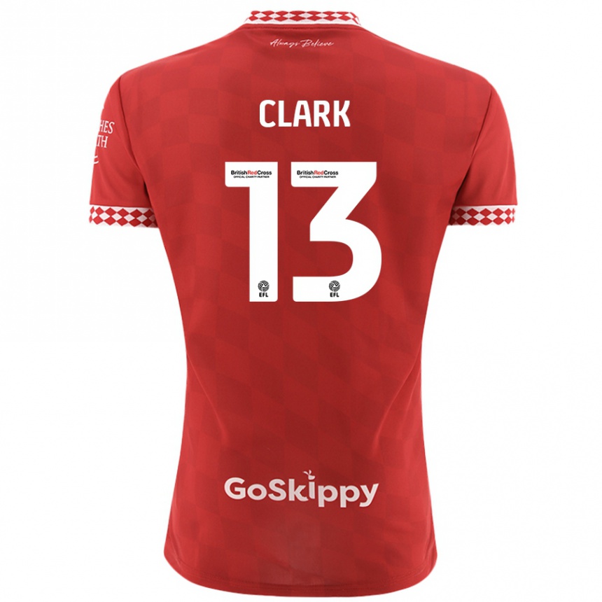 Men Football Olivia Clark #13 Red Home Jersey 2024/25 T-Shirt Uk