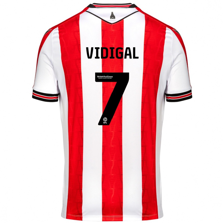 Men Football André Vidigal #7 Red White Home Jersey 2024/25 T-Shirt Uk