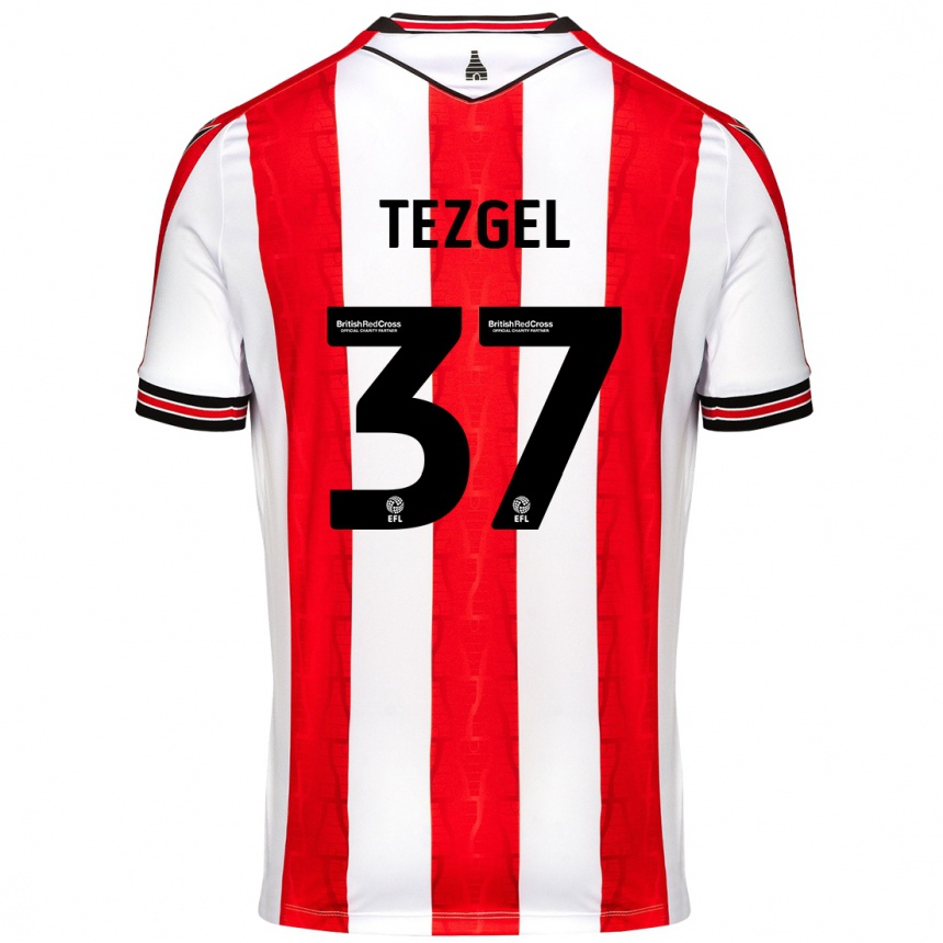 Men Football Emre Tezgel #37 Red White Home Jersey 2024/25 T-Shirt Uk