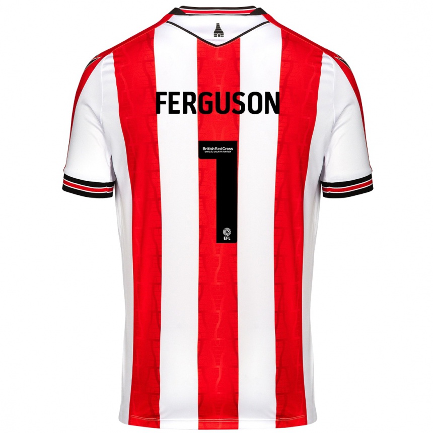 Men Football Georgie Ferguson #1 Red White Home Jersey 2024/25 T-Shirt Uk