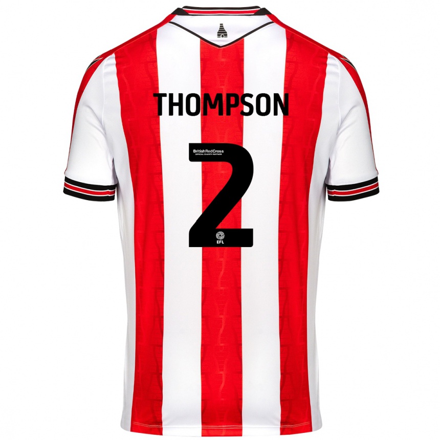 Men Football Sophie Thompson #2 Red White Home Jersey 2024/25 T-Shirt Uk