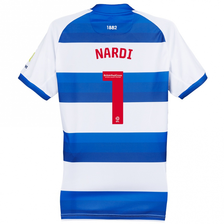 Men Football Paul Nardi #1 White Blue Home Jersey 2024/25 T-Shirt Uk