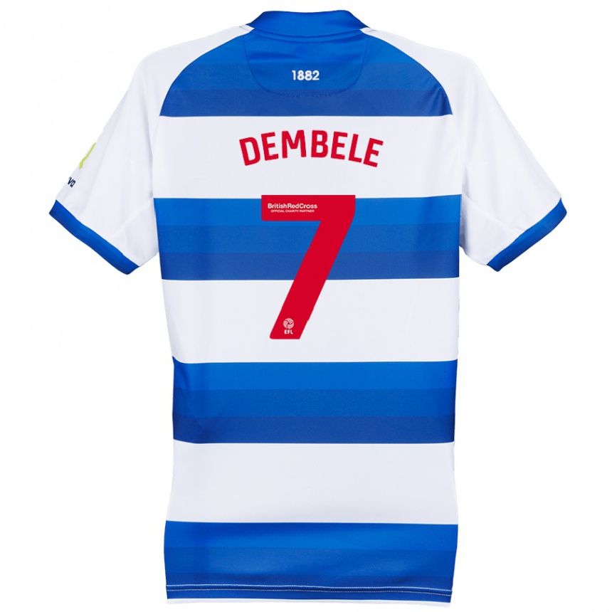 Men Football Karamoko Dembélé #7 White Blue Home Jersey 2024/25 T-Shirt Uk