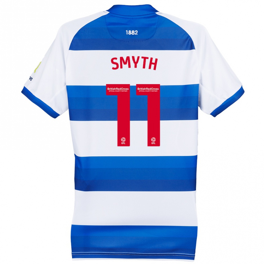 Men Football Paul Smyth #11 White Blue Home Jersey 2024/25 T-Shirt Uk