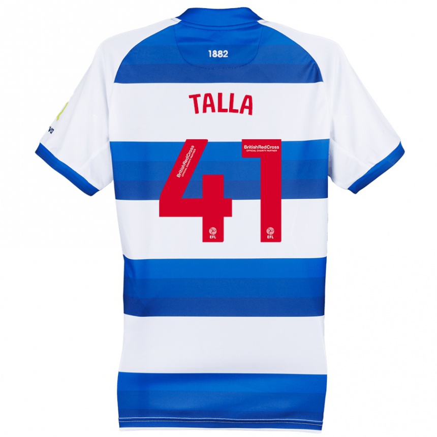 Men Football Lorent Talla #41 White Blue Home Jersey 2024/25 T-Shirt Uk