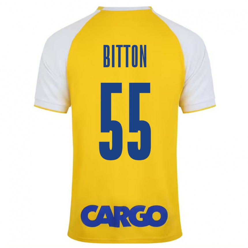 Men Football Nir Bitton #55 Yellow White Home Jersey 2024/25 T-Shirt Uk