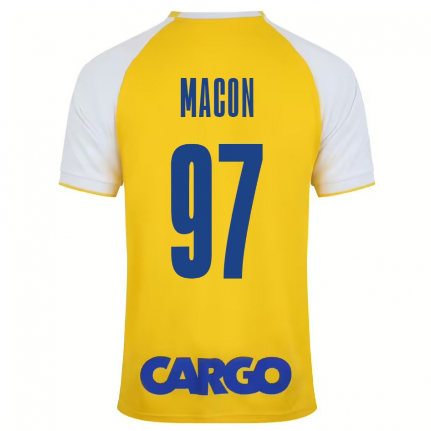 Men Football Yvann Maçon #97 Yellow White Home Jersey 2024/25 T-Shirt Uk