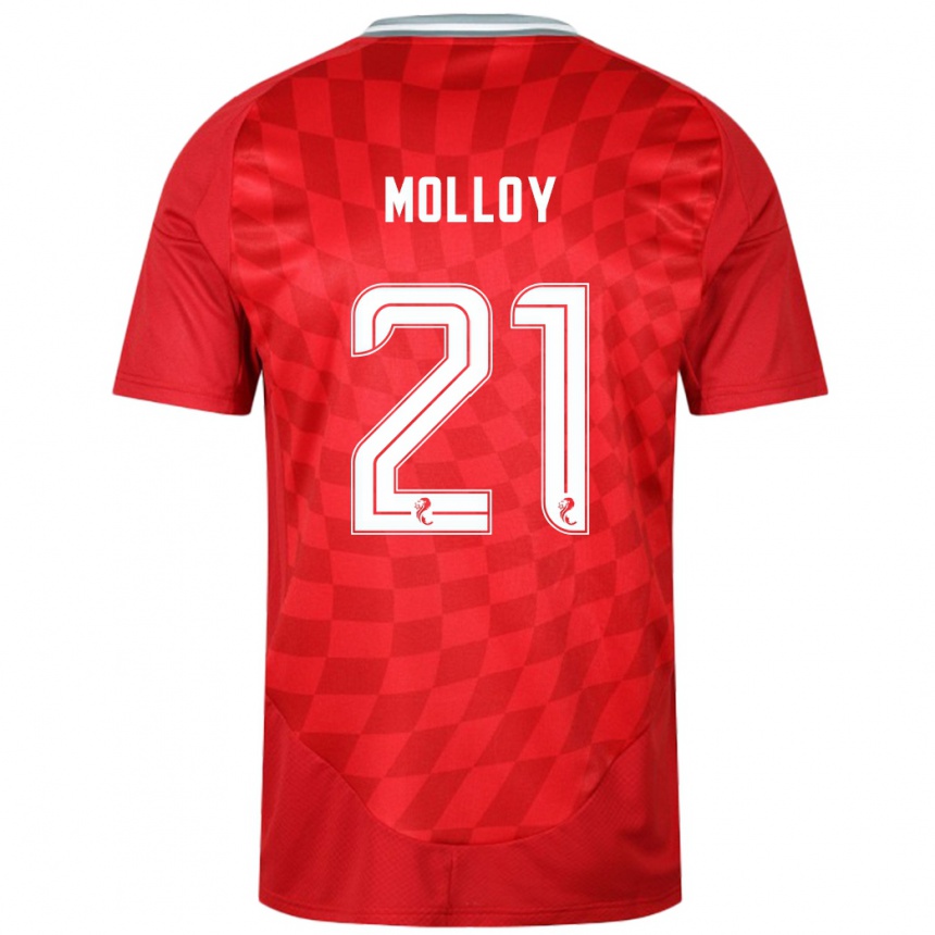 Men Football Gavin Molloy #21 Red Home Jersey 2024/25 T-Shirt Uk